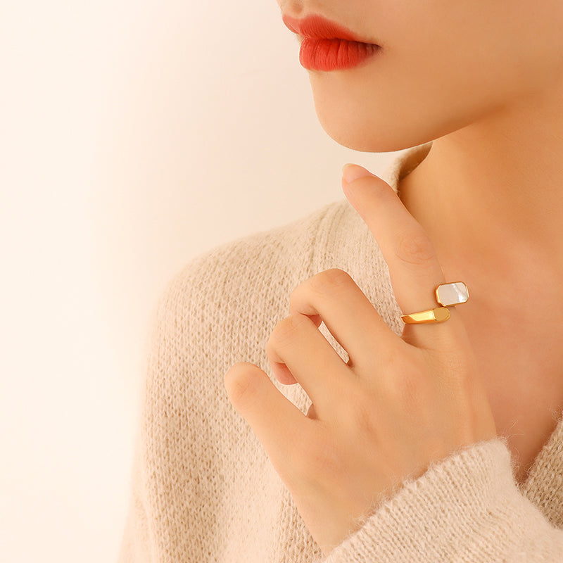 White Sea Shell Ring