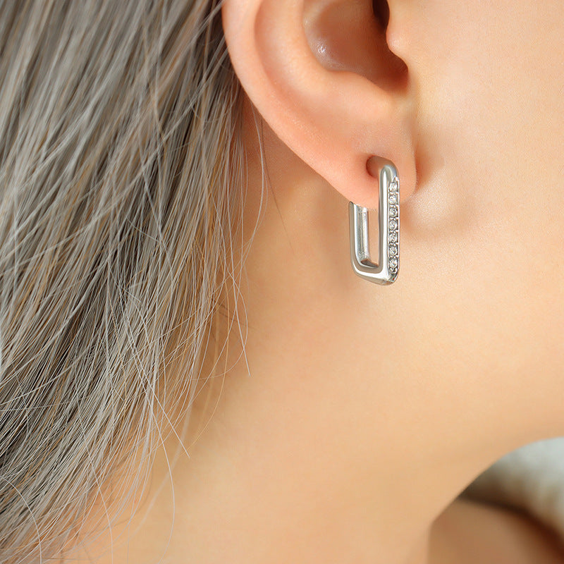 U- Shaped Stud Earrings