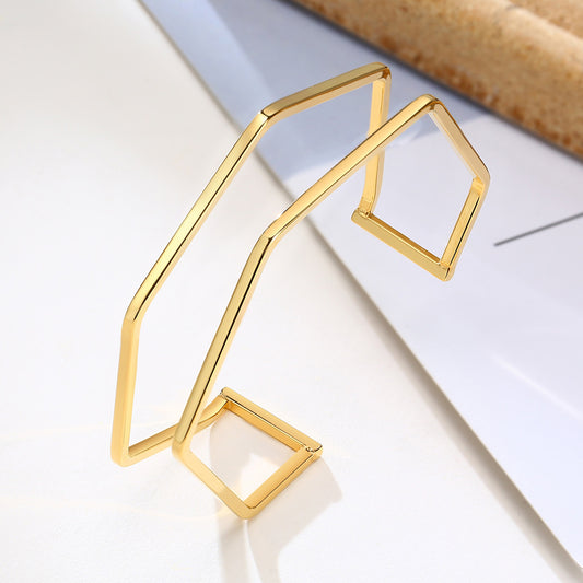 Hollow Double-Layer Open Bracelet
