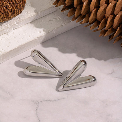 Heart drop earring