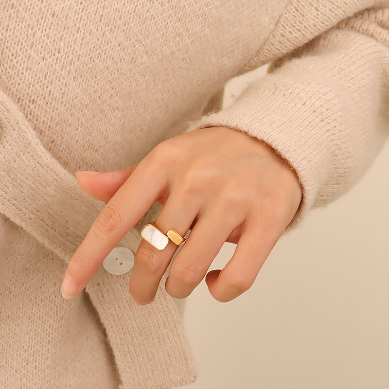 White Sea Shell Ring