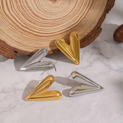 Heart drop earring