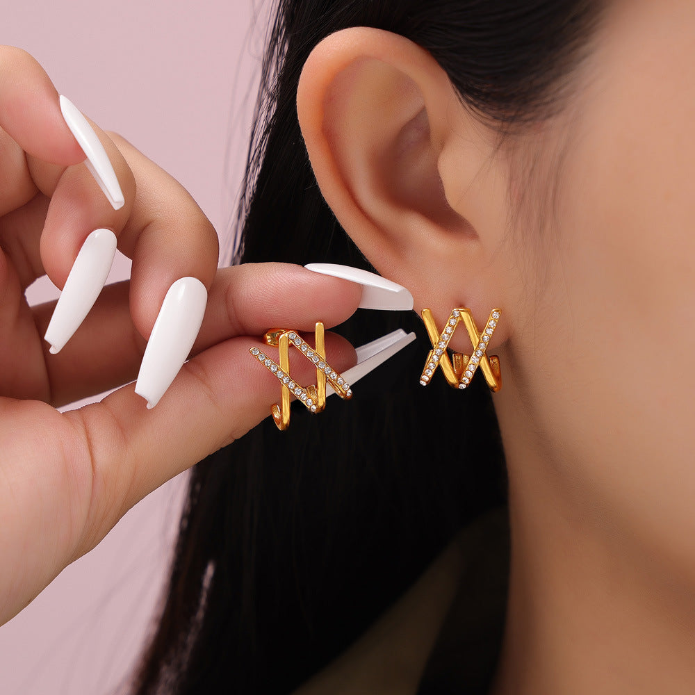 X Shape Earrings