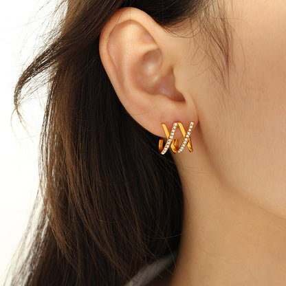 X Shape Earrings