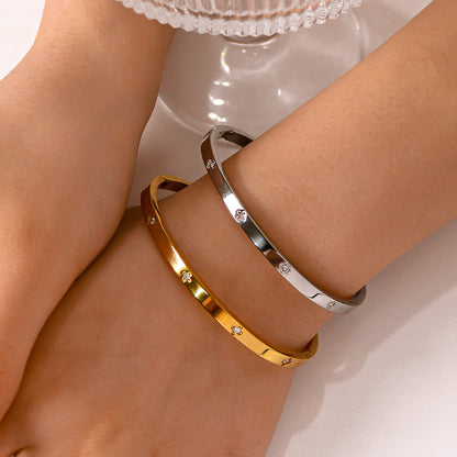 Zirconia Heart Flower Bangles