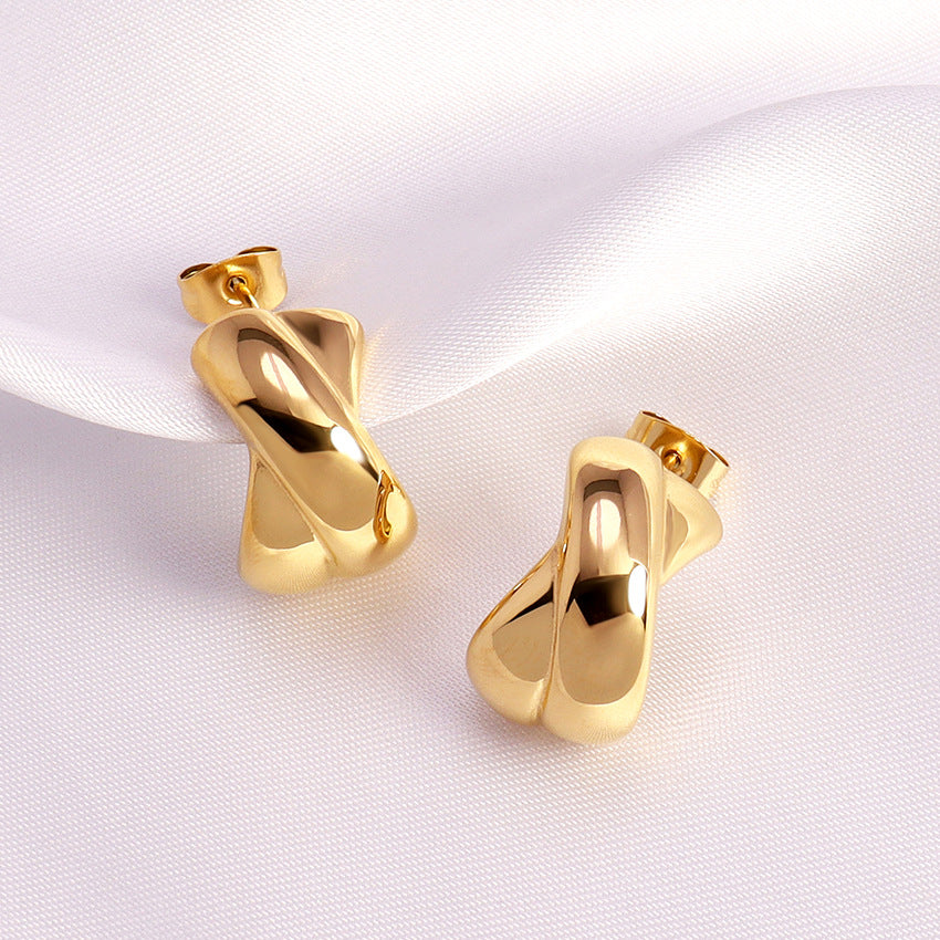 Cross C-Shaped Earrings