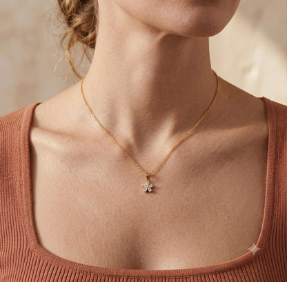 Floral Rhinestone Lucky Pendant