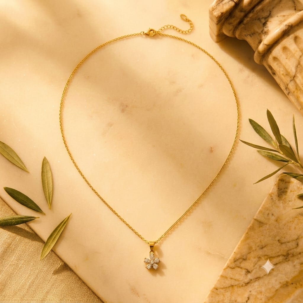 Floral Rhinestone Lucky Pendant