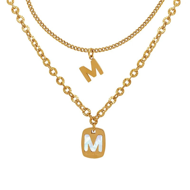 M Letter Pendant Necklace