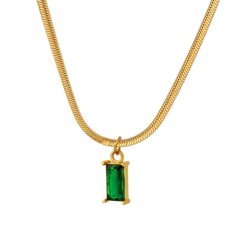 Emerald Zircon Necklace