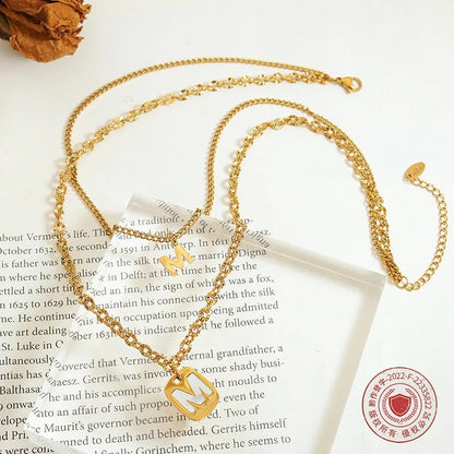 M Letter Pendant Necklace