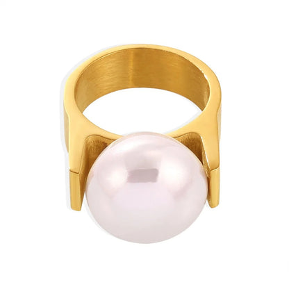 Big Simulated Pearl Ring