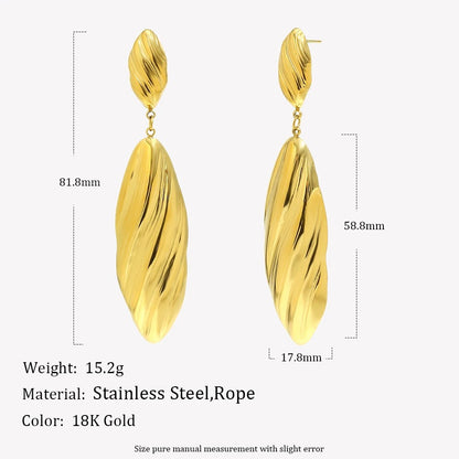 E.B.belle Vintage Feather Texture Earrings