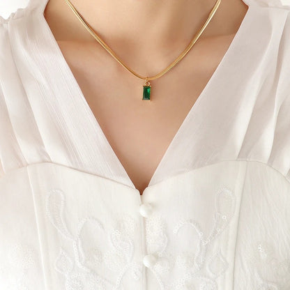 Emerald Zircon Necklace